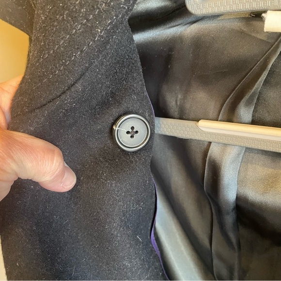 J. Crew Heavy Wool 4 Button Pea Coat Black Size XS - Picture 6 of 9